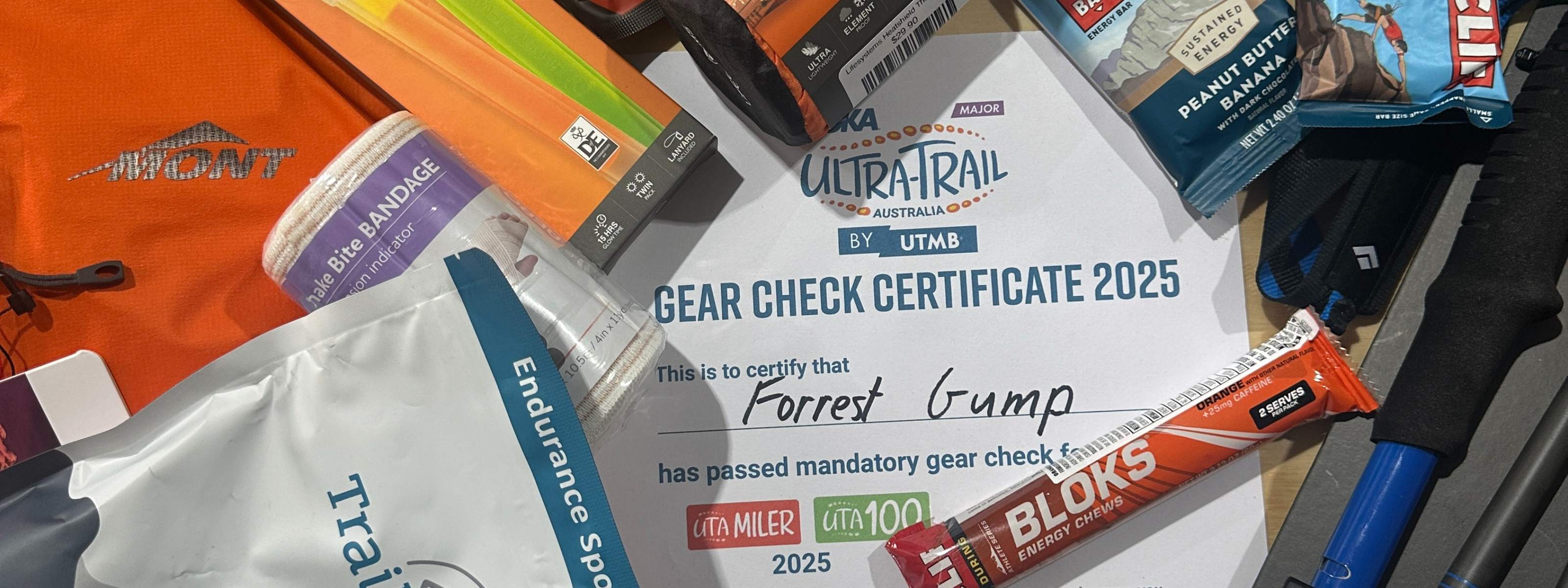 UTA Mandatory Gear Check Certificate and gear