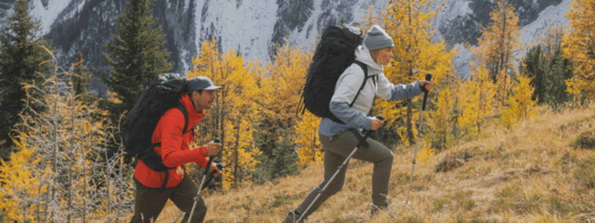 two hikers using ultralight backpacks