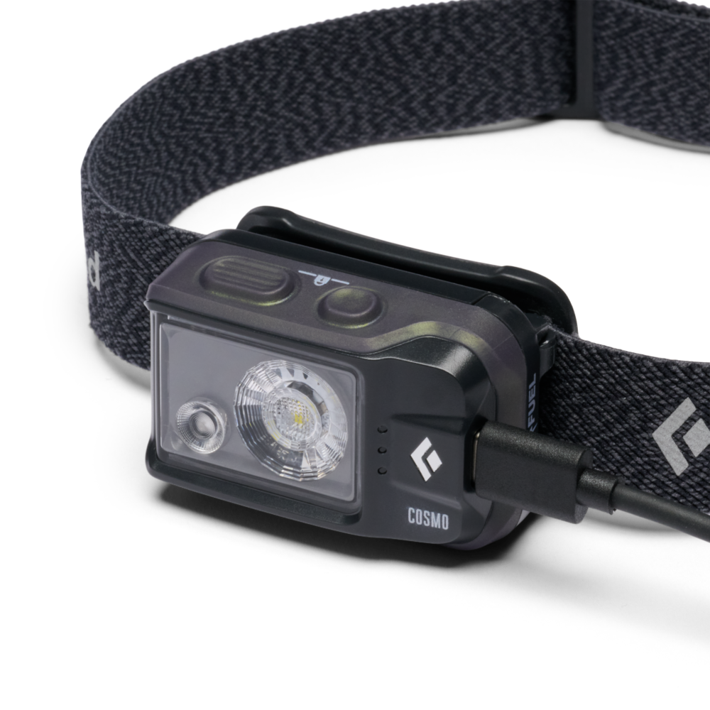 Black Diamond Cosmo Headlamp in Black, side angle 1
