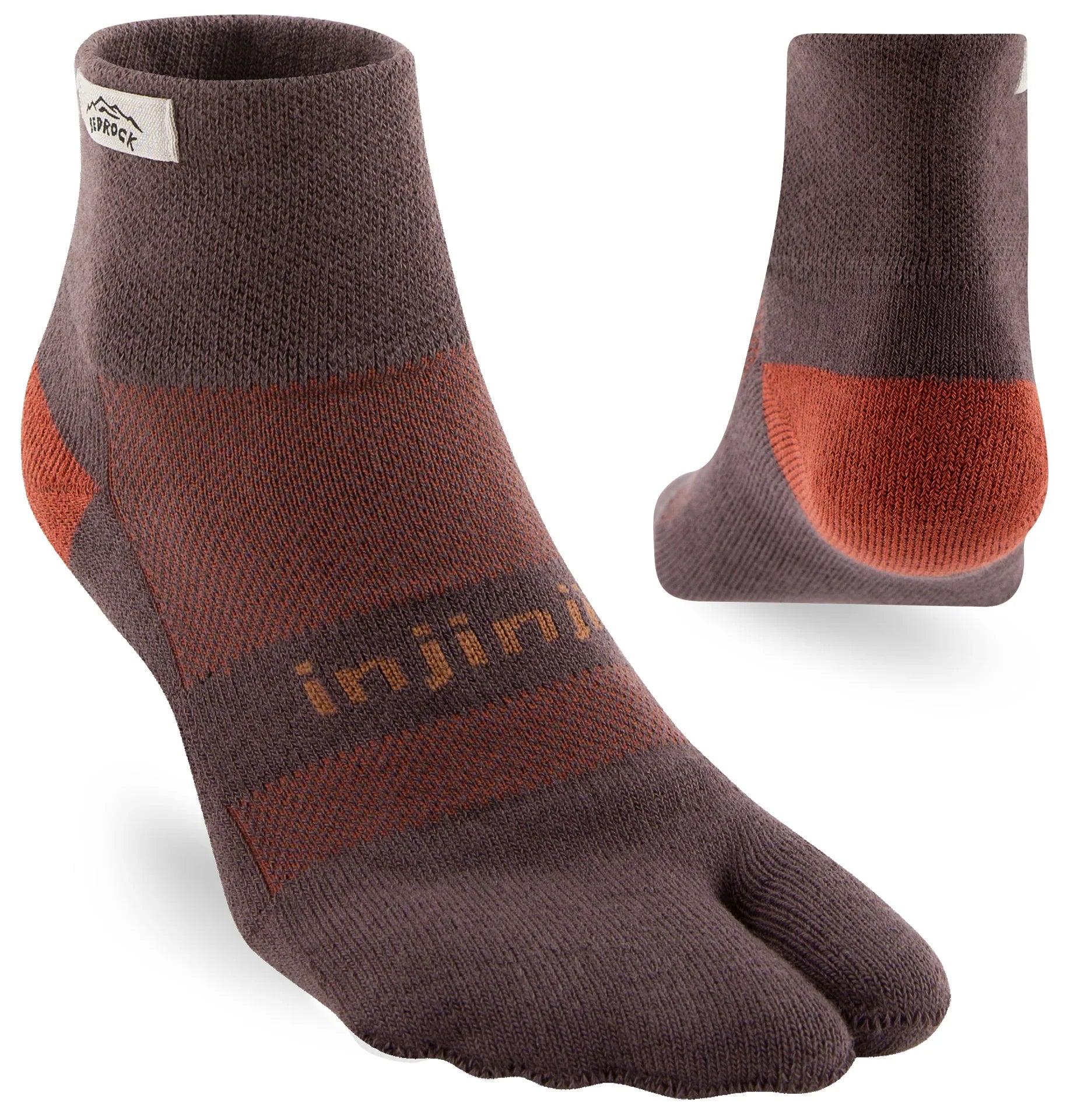 Bedrock X Injinji Performance Split-Toe Socks Mini Crew - Dusty Plum 1