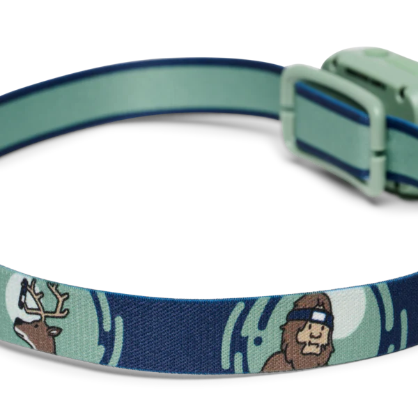 Dog collar with nature-themed design on a white background