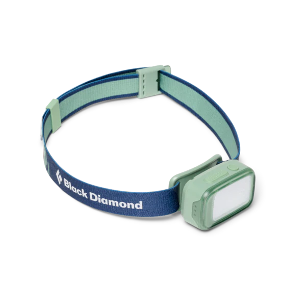 Green headlamp with Black Diamond logo on a white background