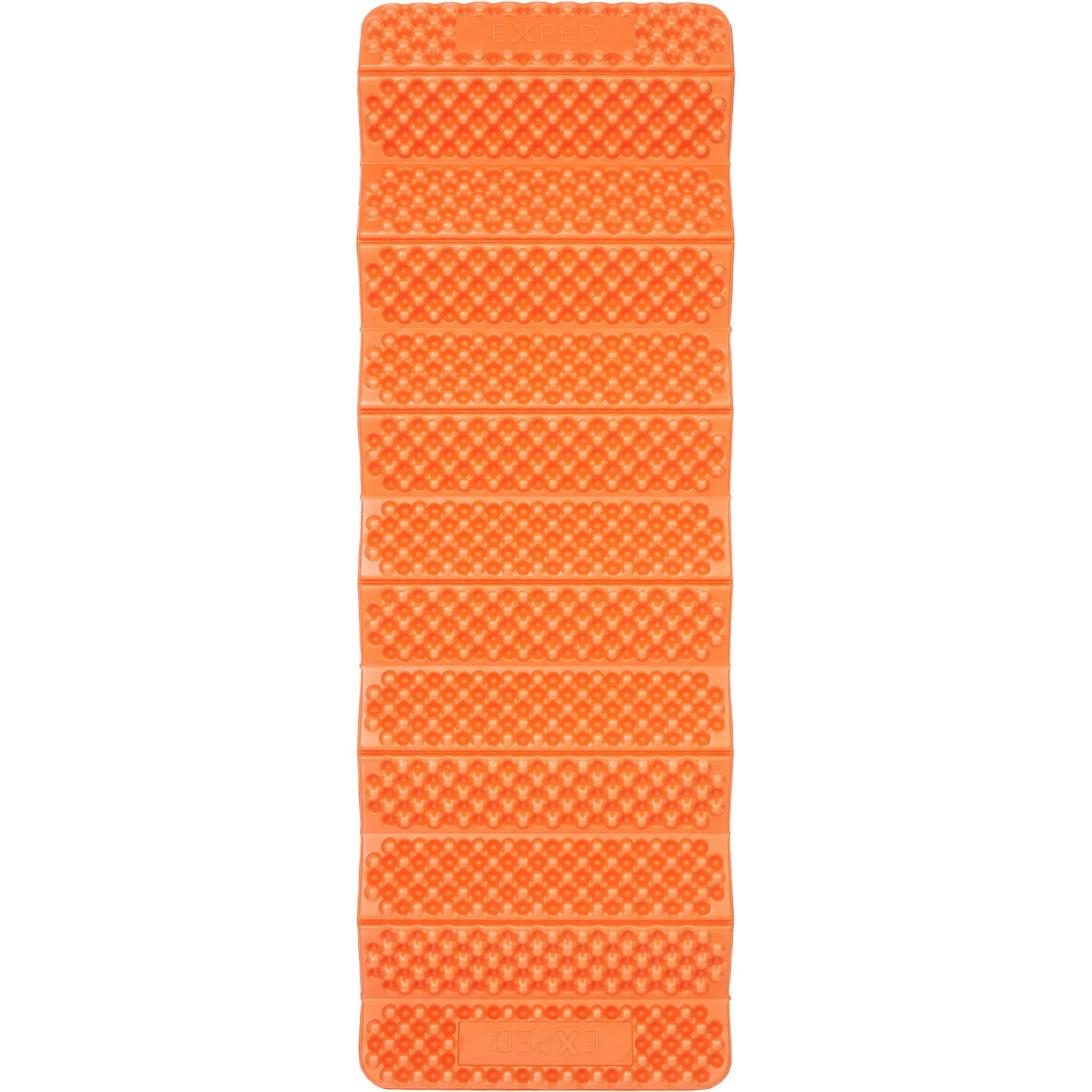 Orange foam mattress on a white background
