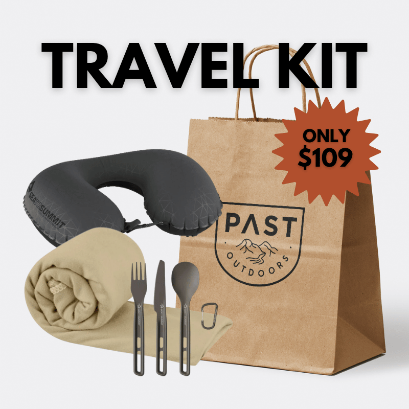 Fathers Day Travel Kit Bundle Outdoors, including Sea to Summit Travel Pillow, Sea to Summit Towel and Sea to Summit Cutlery set SALE