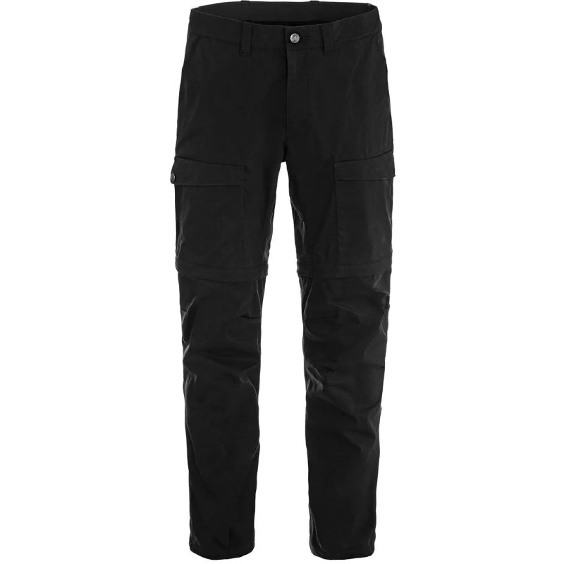 Black cargo pants on a white background