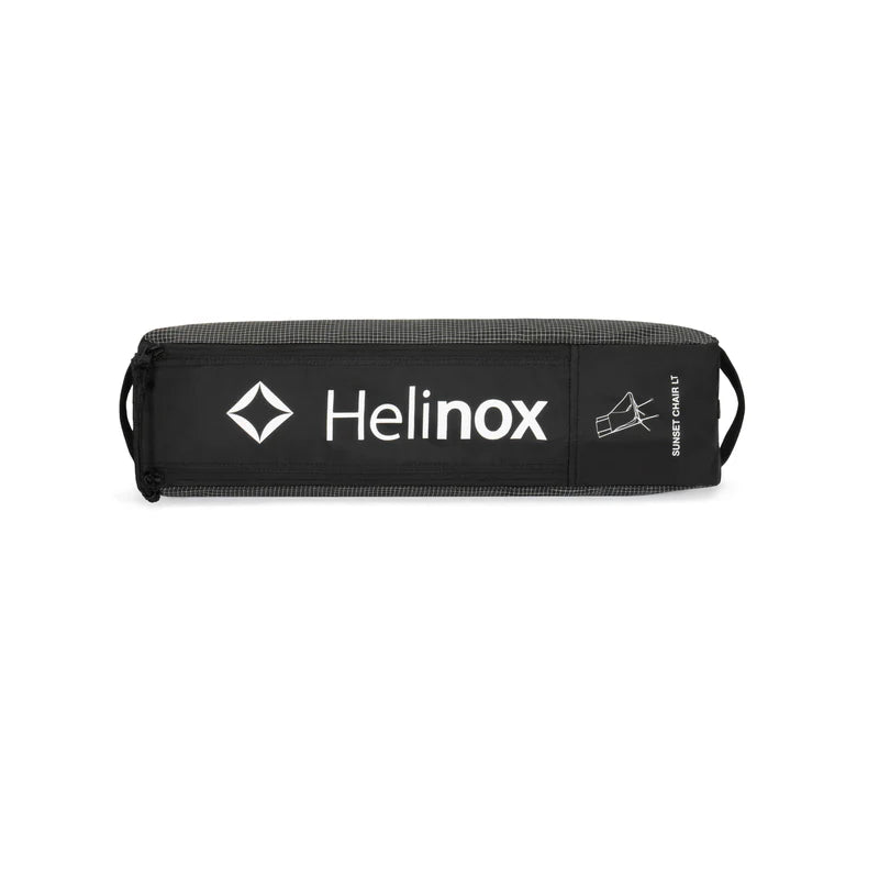 Black Helinox product packaging on a white background