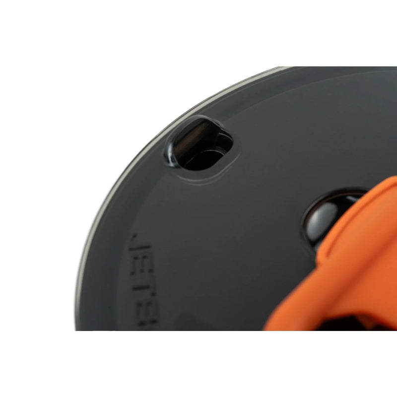 Close-up of a lid on a white background