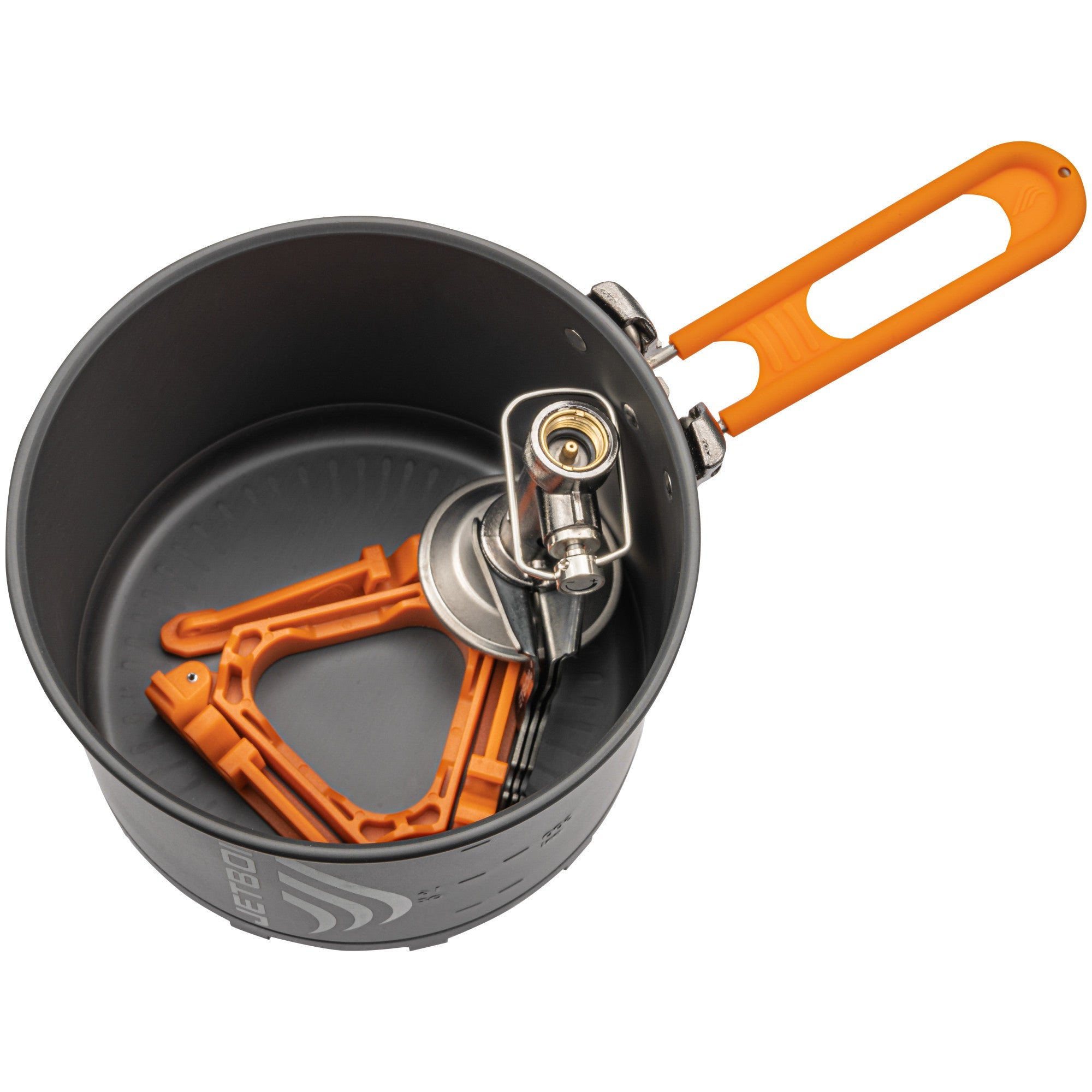 Jetboil Stash Cooking System with stove and handle extended