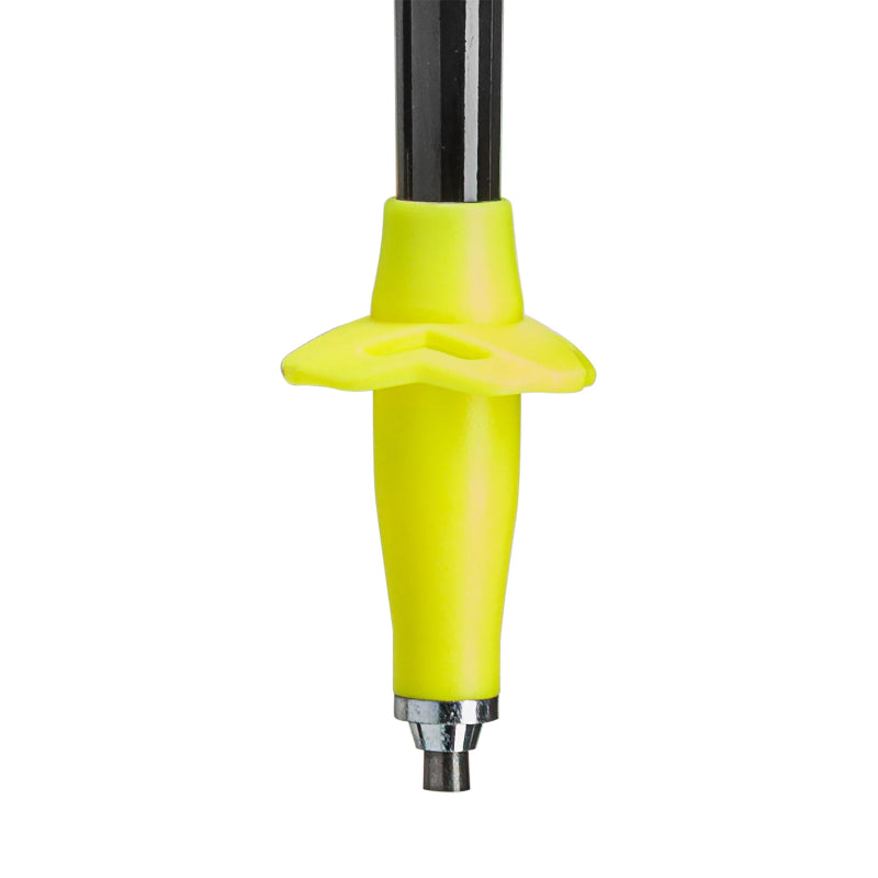 Yellow bicycle shock absorber on a white background