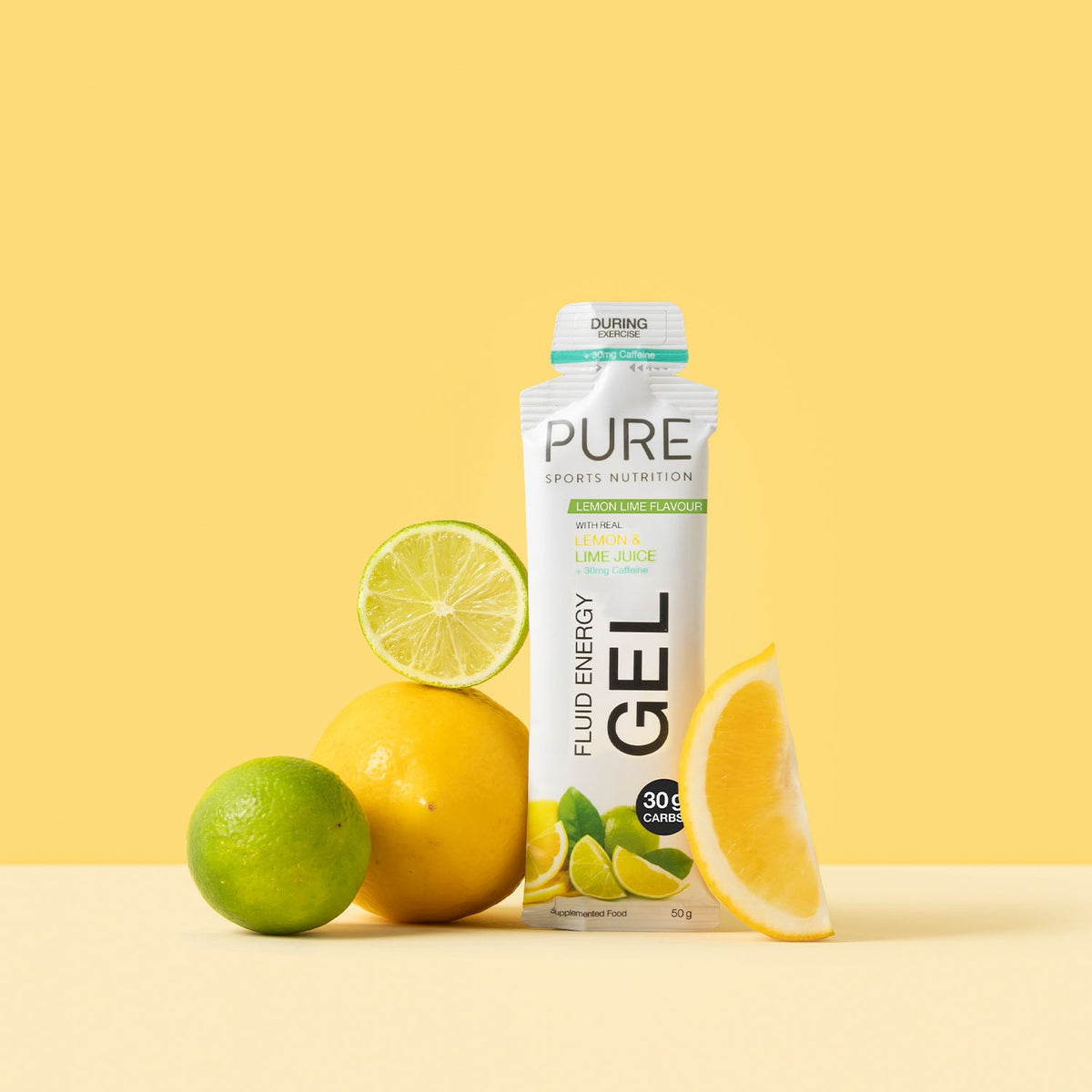 PURE Fluid Energy Gel Box of 18 - Lemon Lime + Caffeine