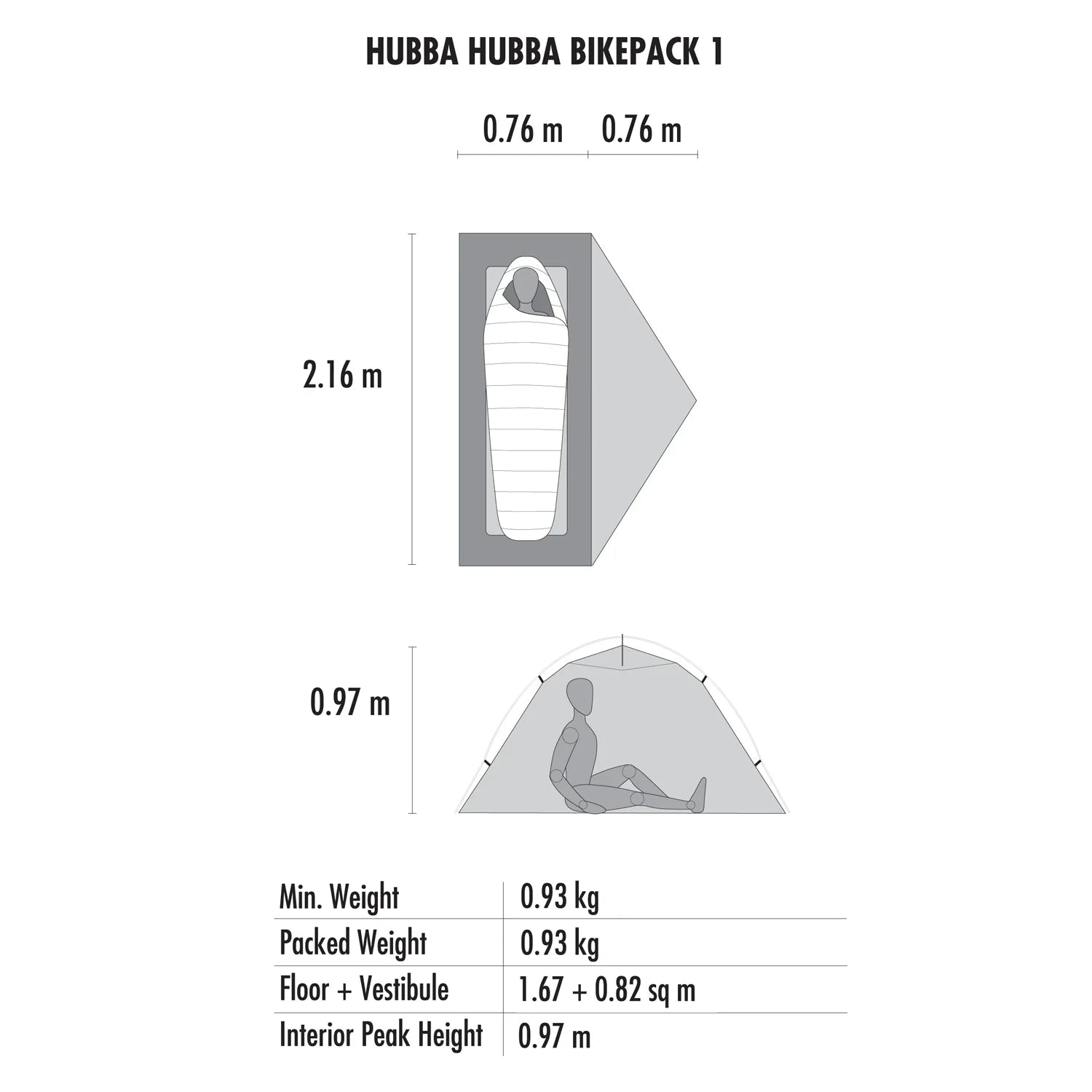 MSR Hubba Hubba Bikepack Tent 1 - Diagram 5