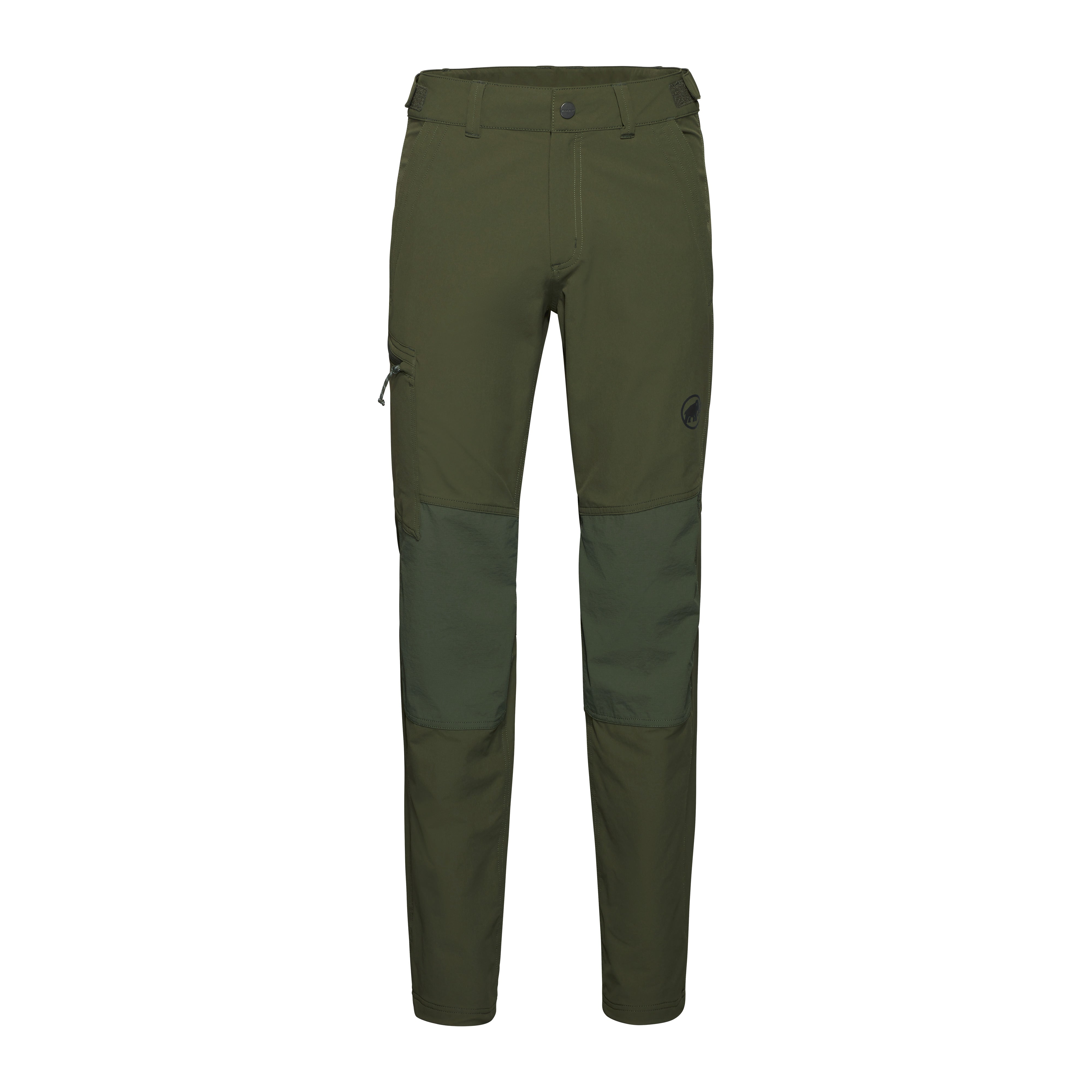 Green outdoor pants on a white background
