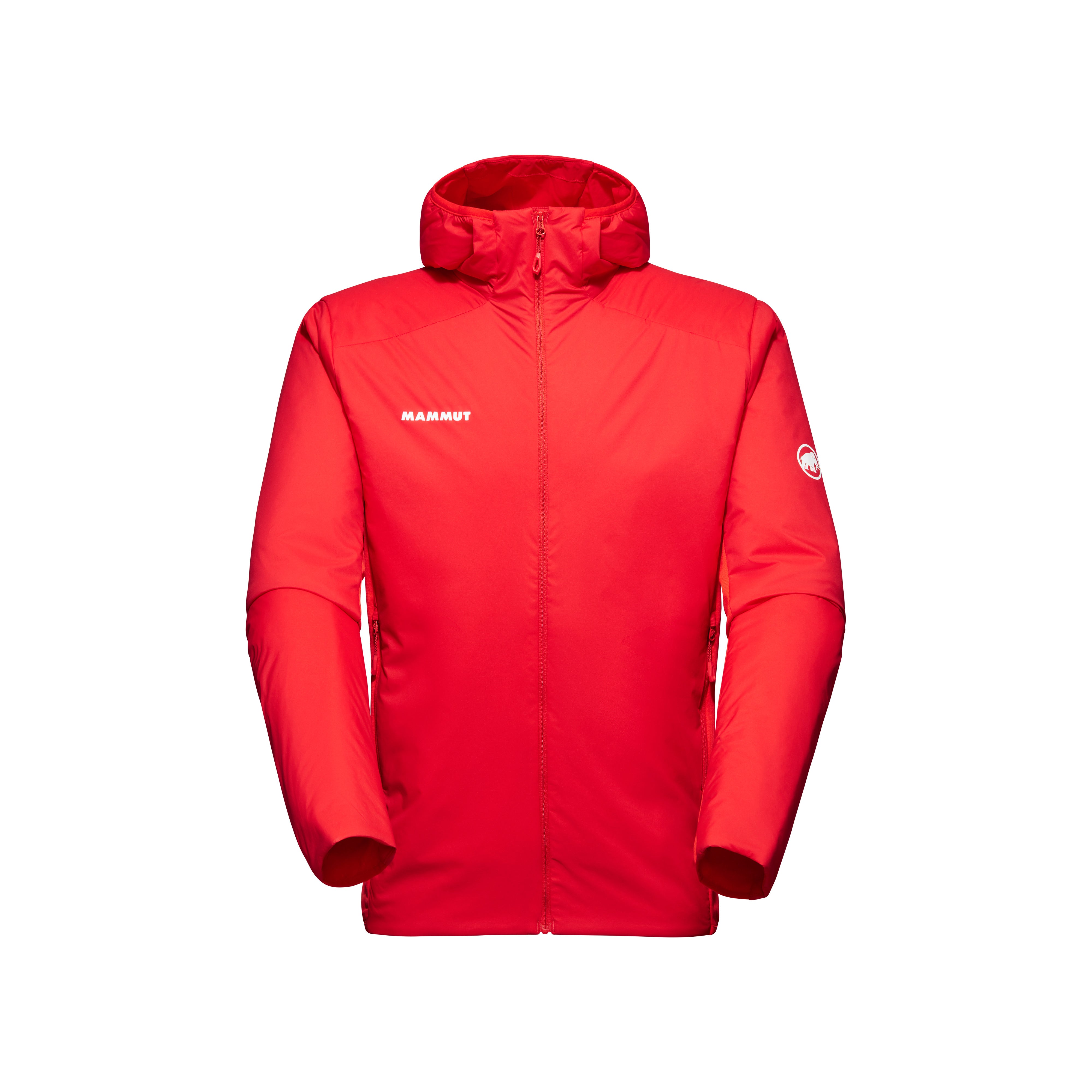 Red jacket with a brand logo on a white background