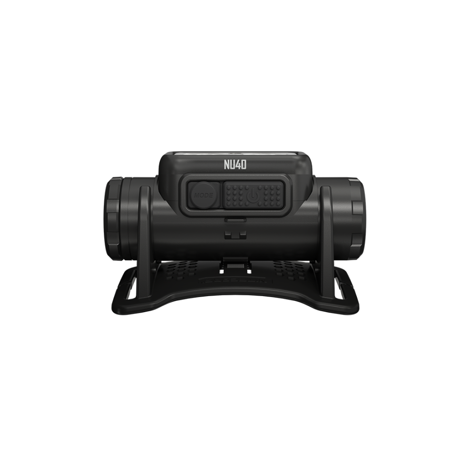 Black headtorch with 'NU40' branding on a white background