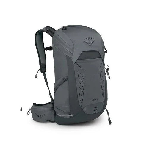 Gray Osprey backpack on a white background