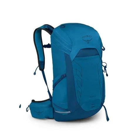 Blue Osprey backpack on a white background