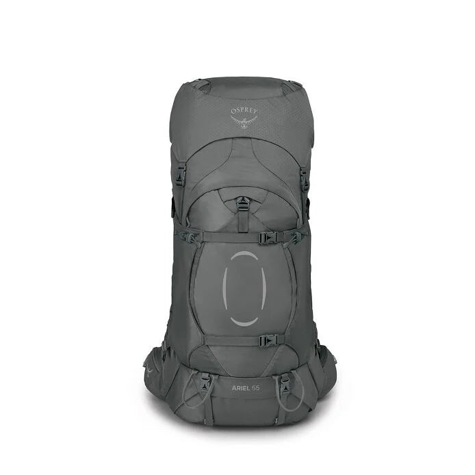 Gray Osprey womens hiking backpack on a white background