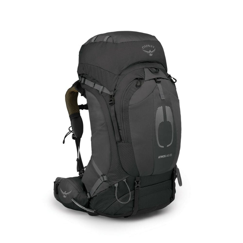 Black Osprey backpack on a white background