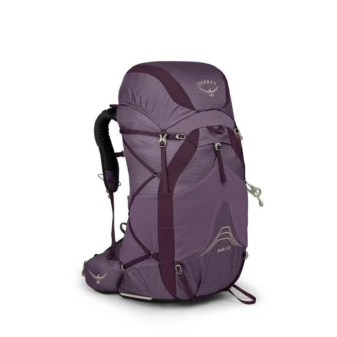 Purple Osprey backpack on a white background