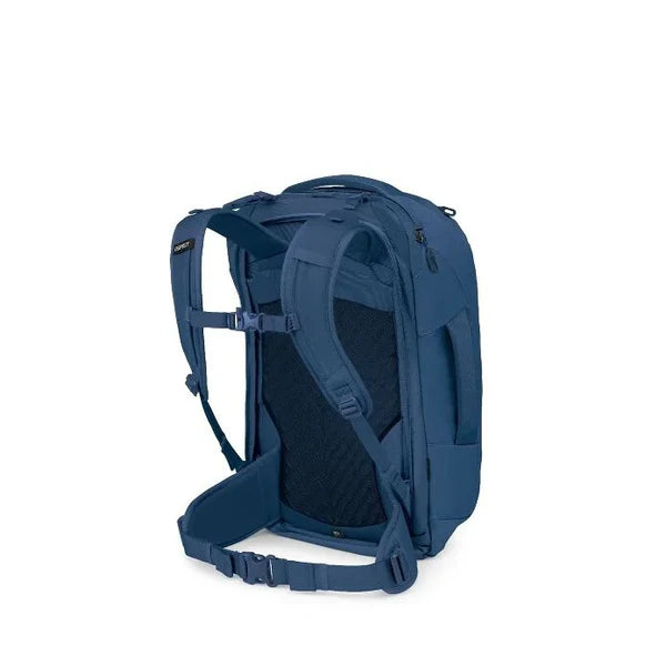 Blue backpack on a white background