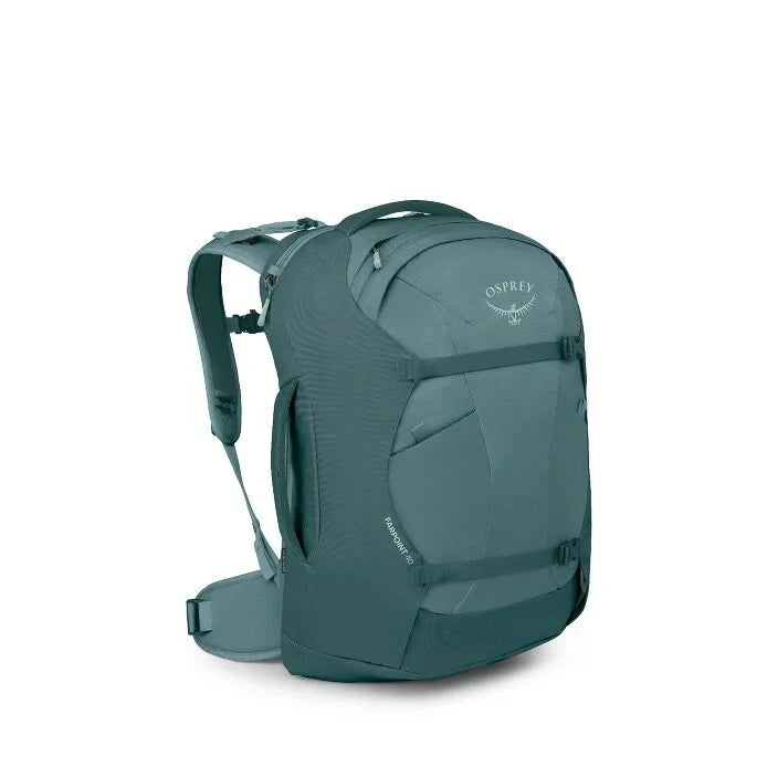Green Osprey backpack on a white background