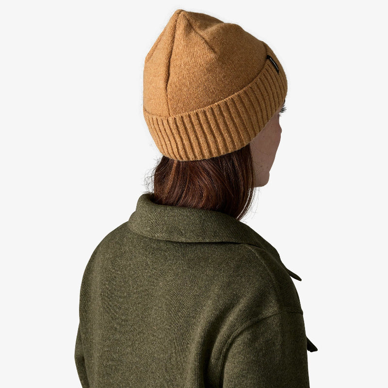 Patagonia Brodeo Beanie Talon Gold Worn Back