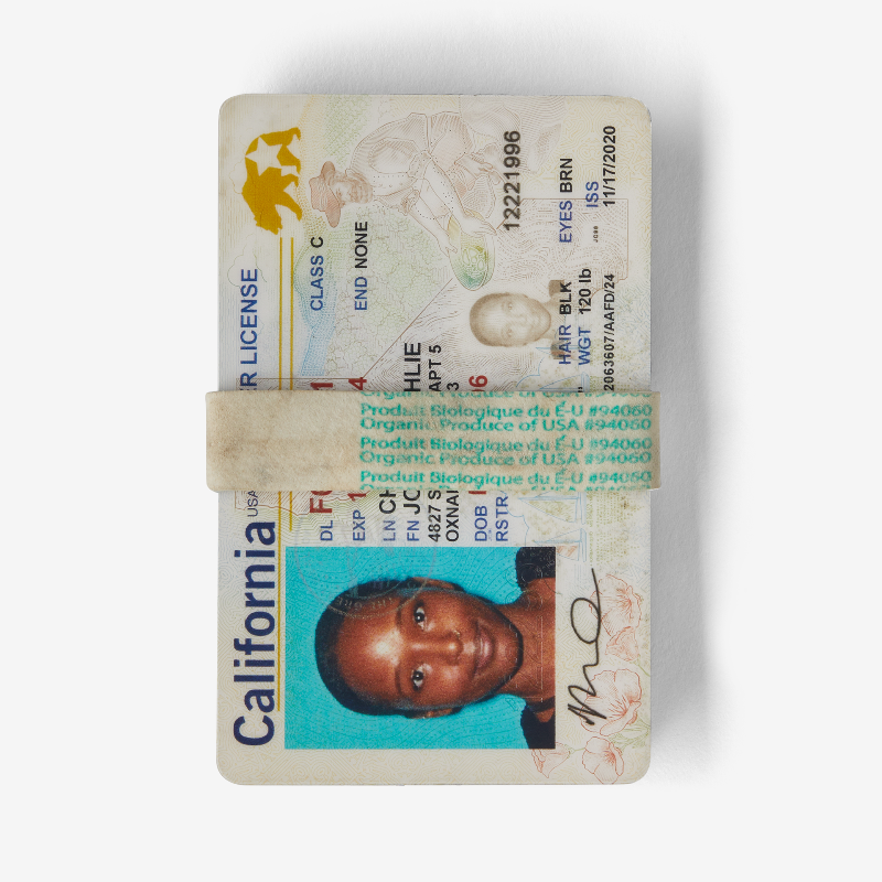 California drivers license size comparison for the Patagonia Worn Wear Field Repair Kit
