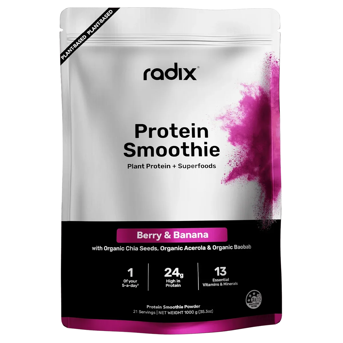 Radix Nutrition Plant Protein Smoothie - Berry and Banana Bulk Bag 4