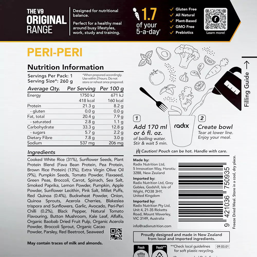 Radix Nutrition Original Meals v9 400 Kcal
