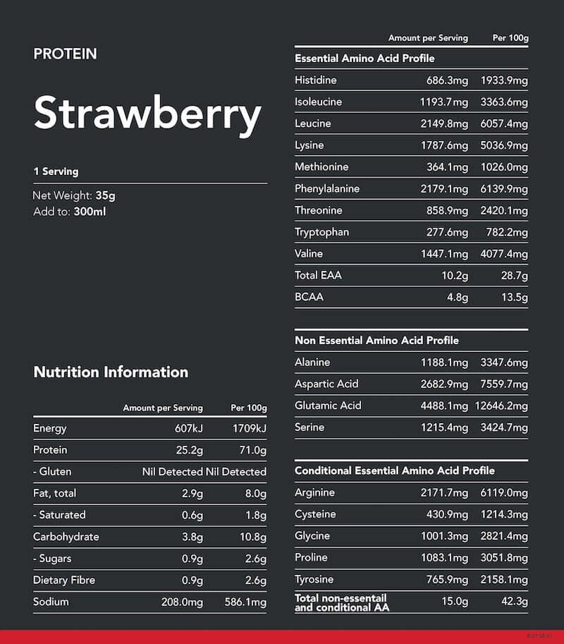 Radix Nutrition Protein Powder DIAAS 1.30 - Strawberry Ingredients 9
