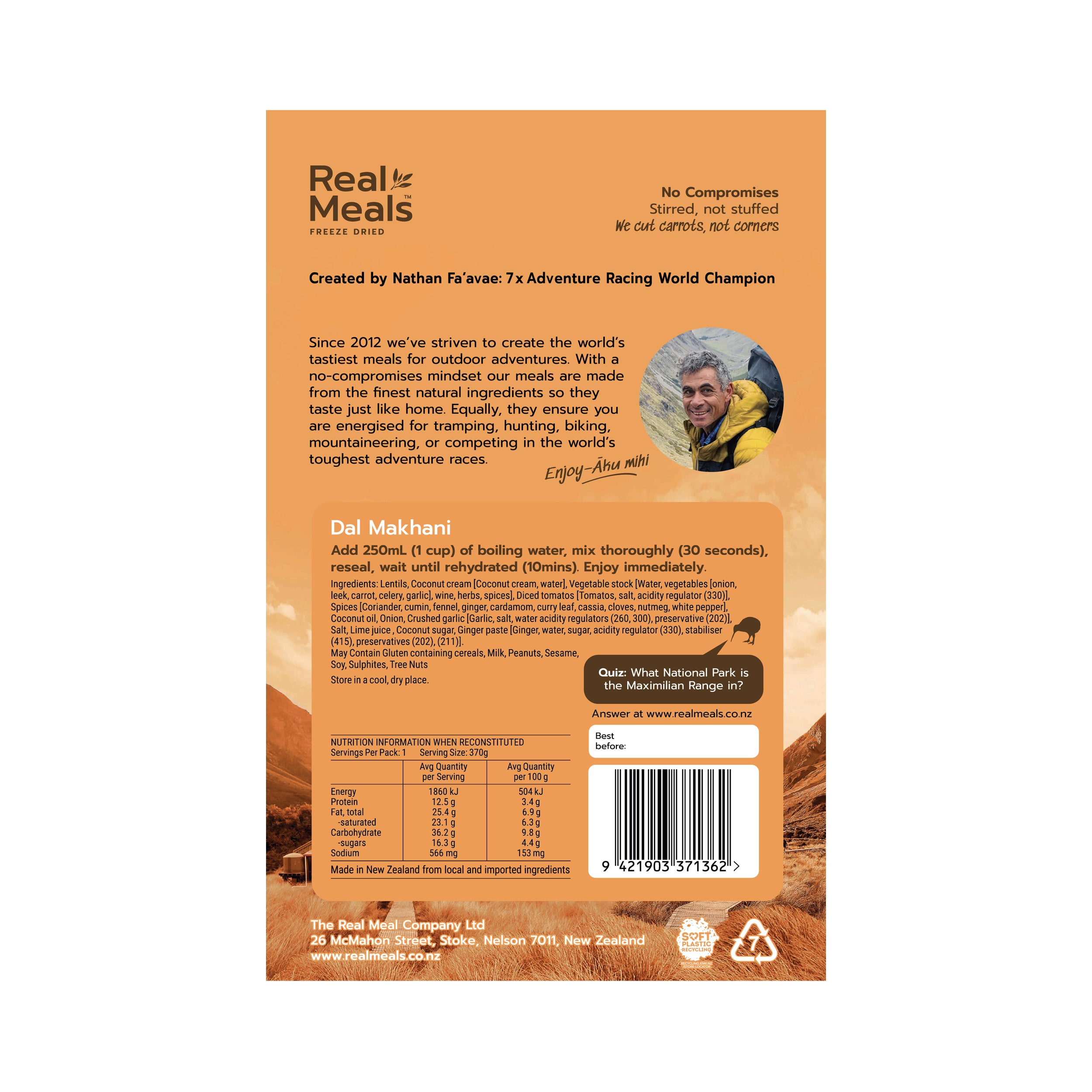 Real Meals Dal Makhani Freeze Dried Meal