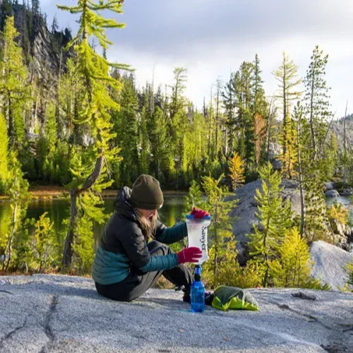 Sawyer Squeeze Water Filtration System w/ Cnoc Premium 2L Bladder used in the US