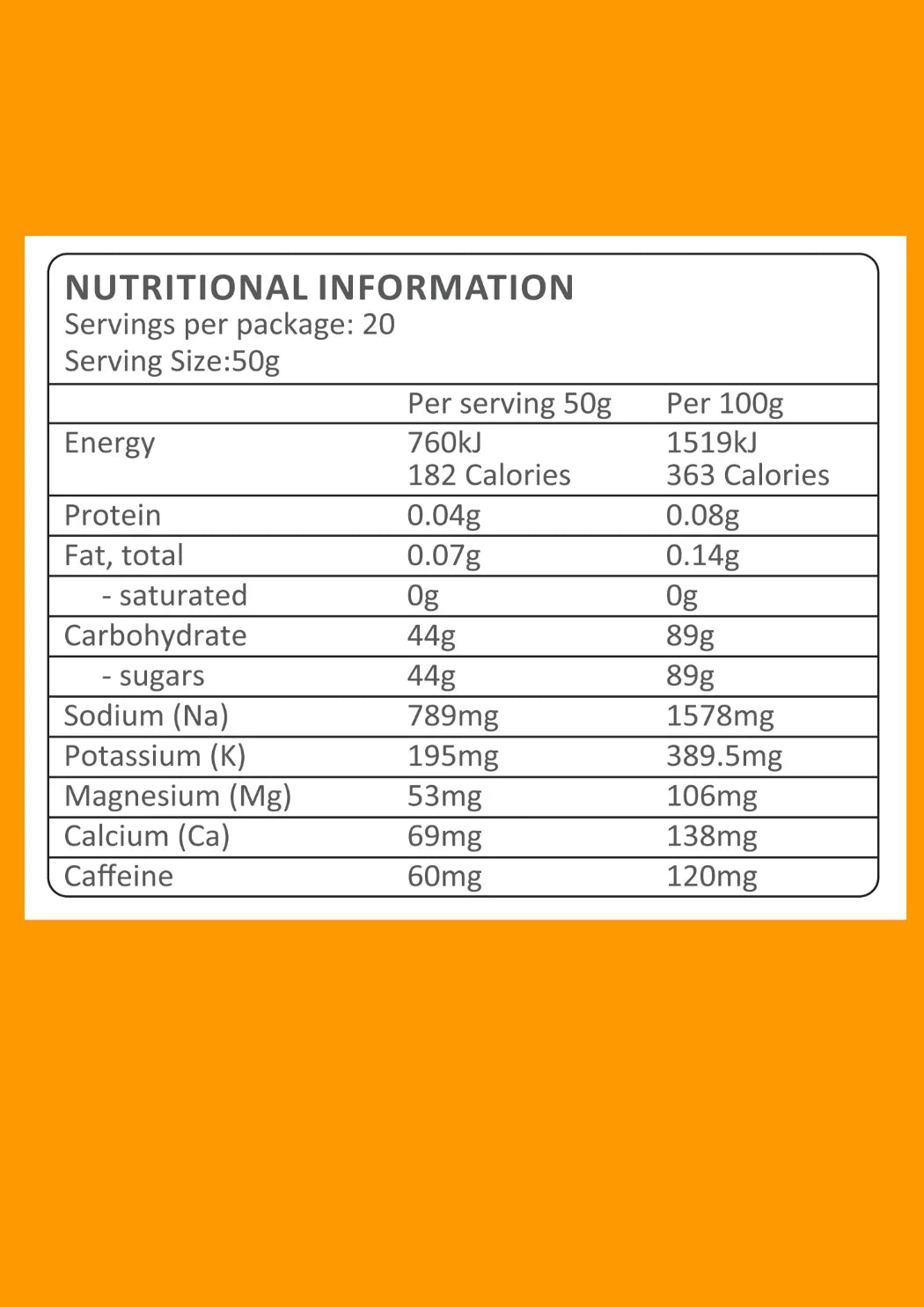 Trail Brew (1kg) Energy + Electrolytes 11