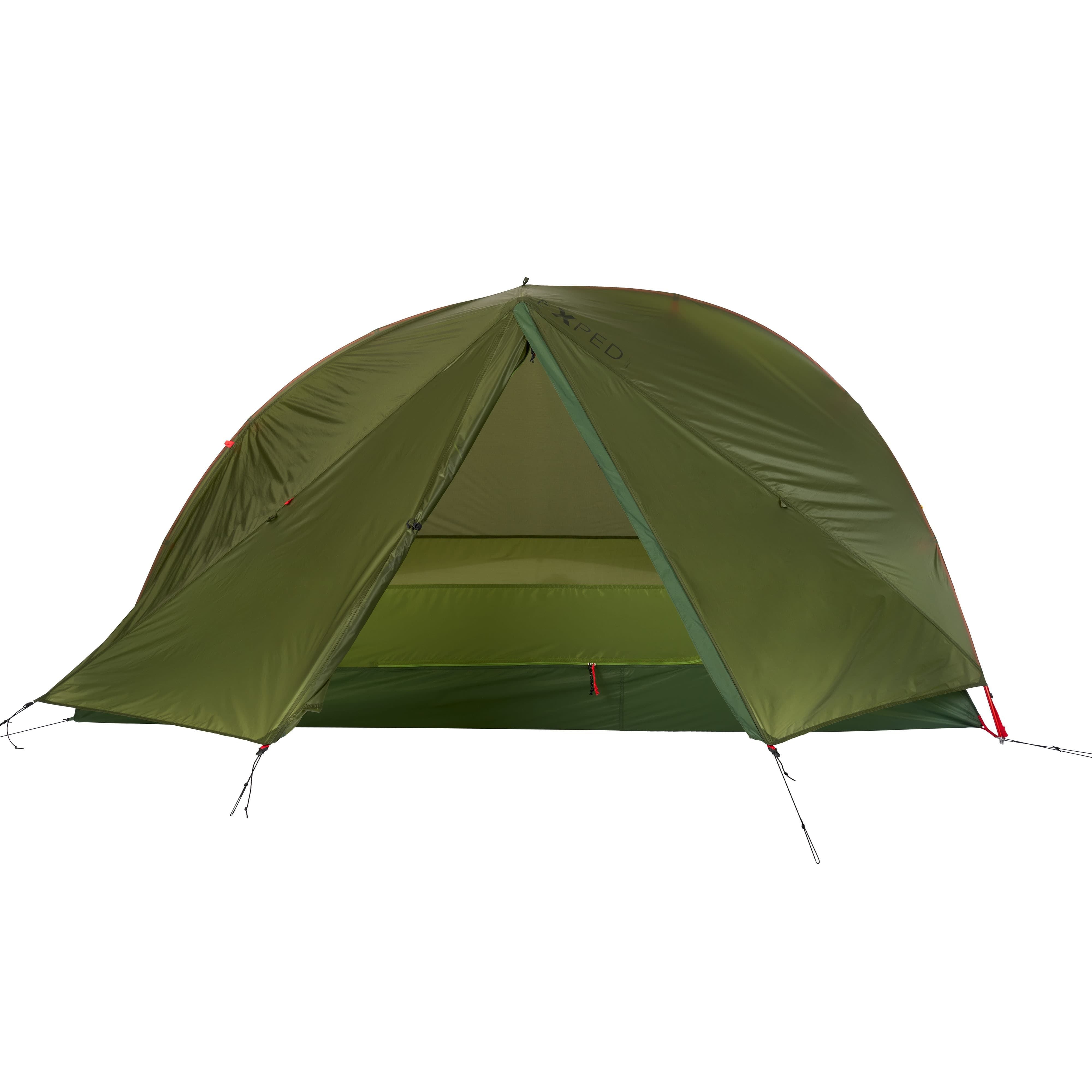 Green tent on a white background