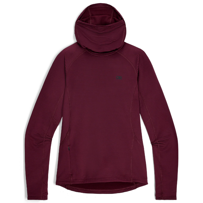 Maroon hooded sweatshirt on a white background