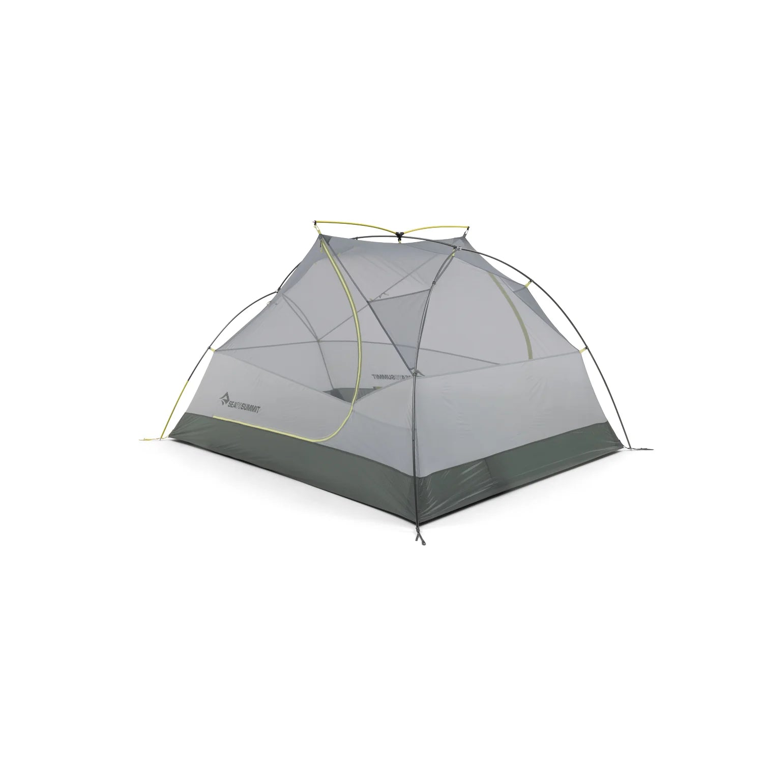 Gray camping tent on a white background