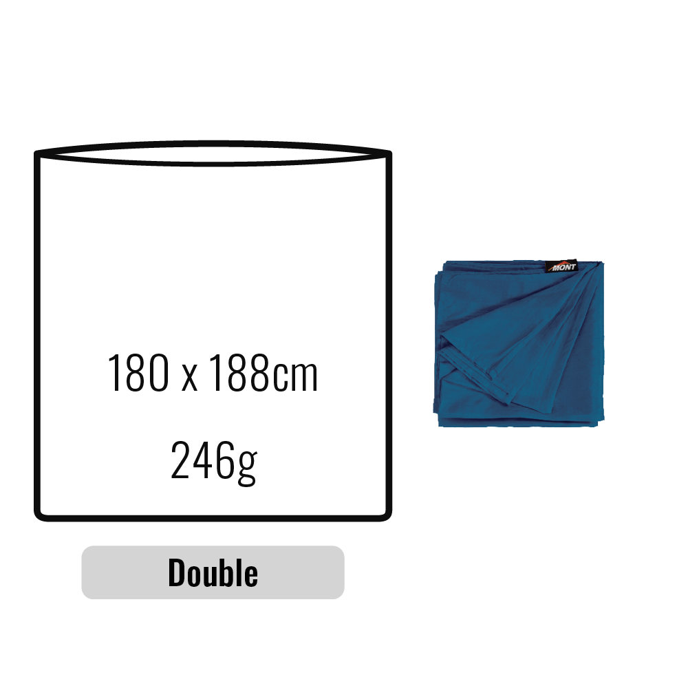 Mont 100% Silk Inner Sheets - Double Ocean Blue 7