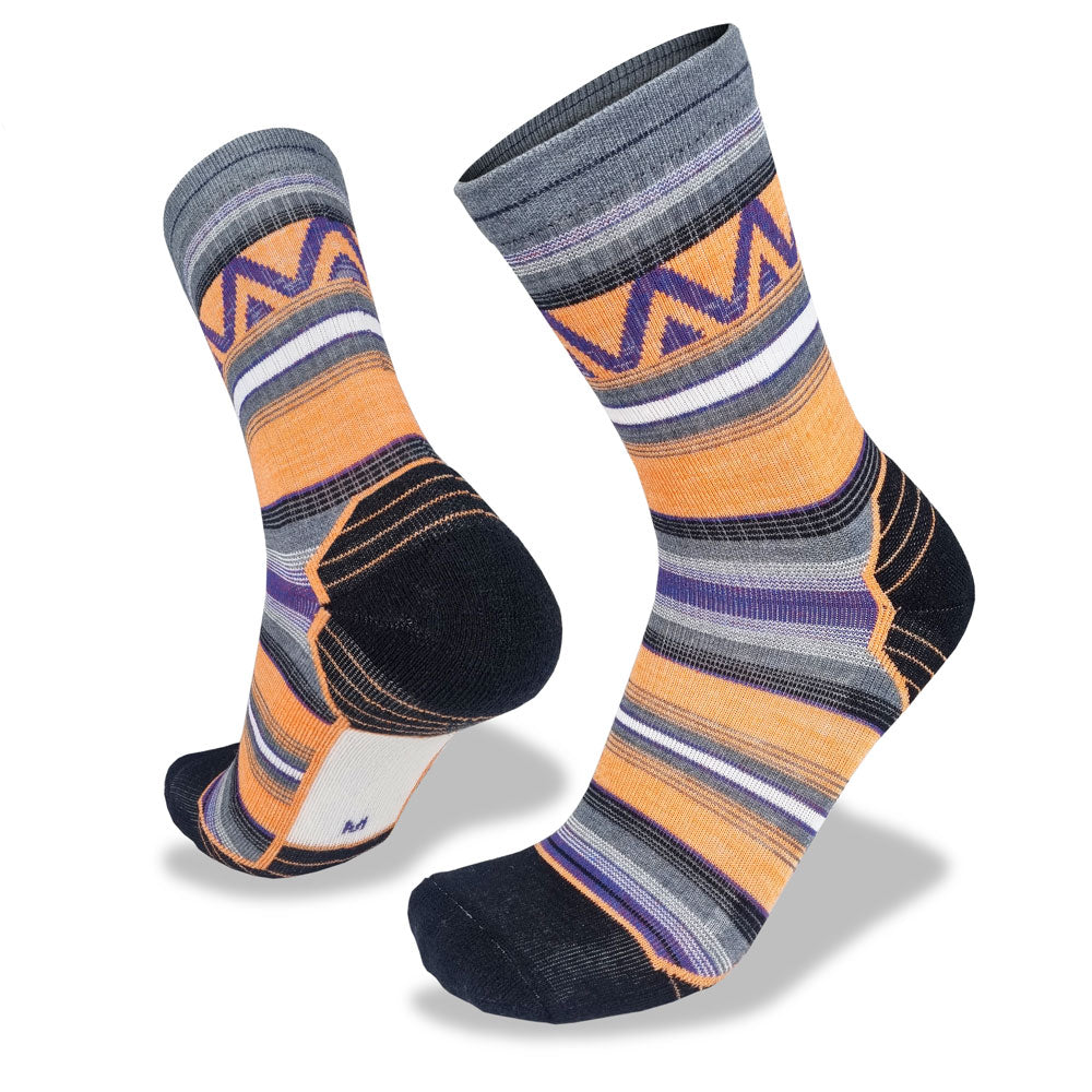 Colorful striped socks on a white background