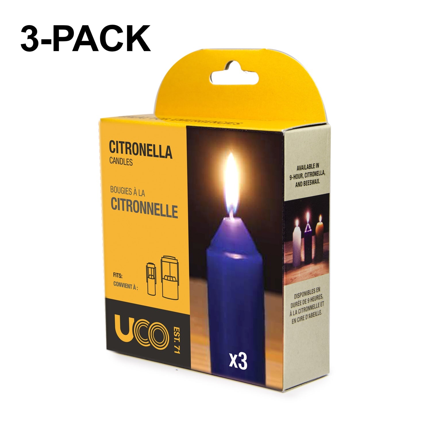3 Pack UCO 9 Hour Candle lights for camping & hiking