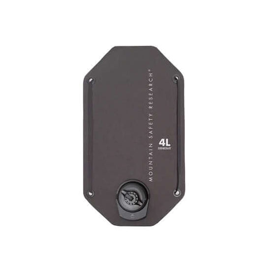 MSR Dromedary Bag water bladder in black color, showing the 4L size option.