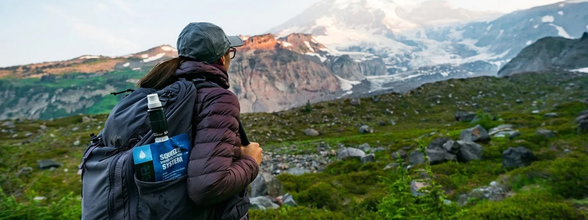 Hiking water filter bottle