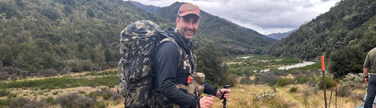 Dave from PAST Outdoors with his hiking poles on a hike in new zealand