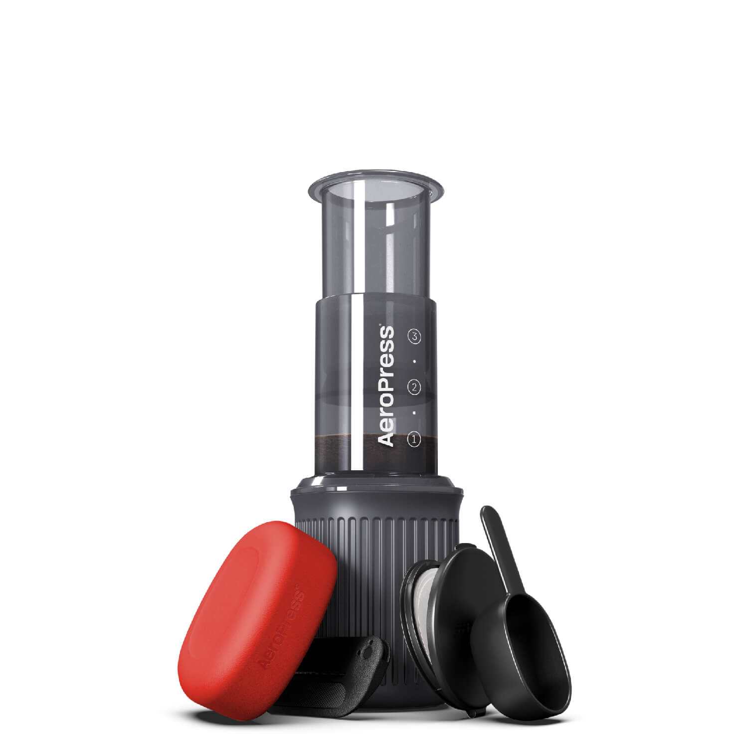The aeropress go travel coffee press kit with cup