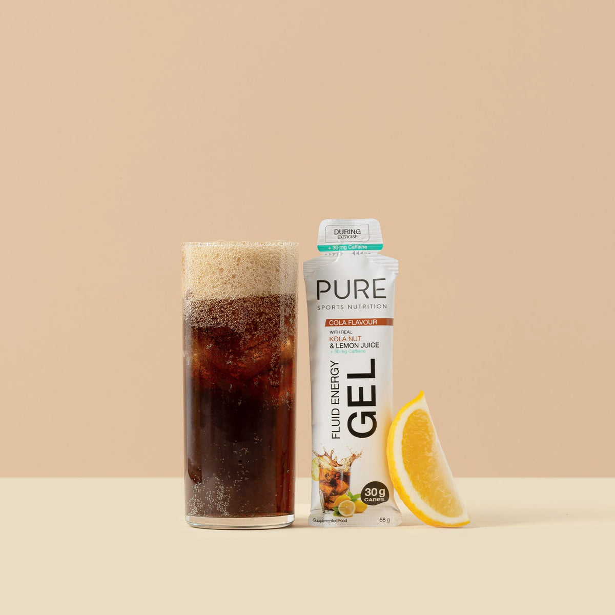 PURE Fluid Energy Gel Box of 8 - Cola + Caffeine