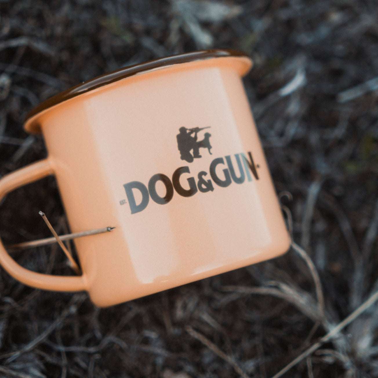 Dog and Gun Enamel Mug 2