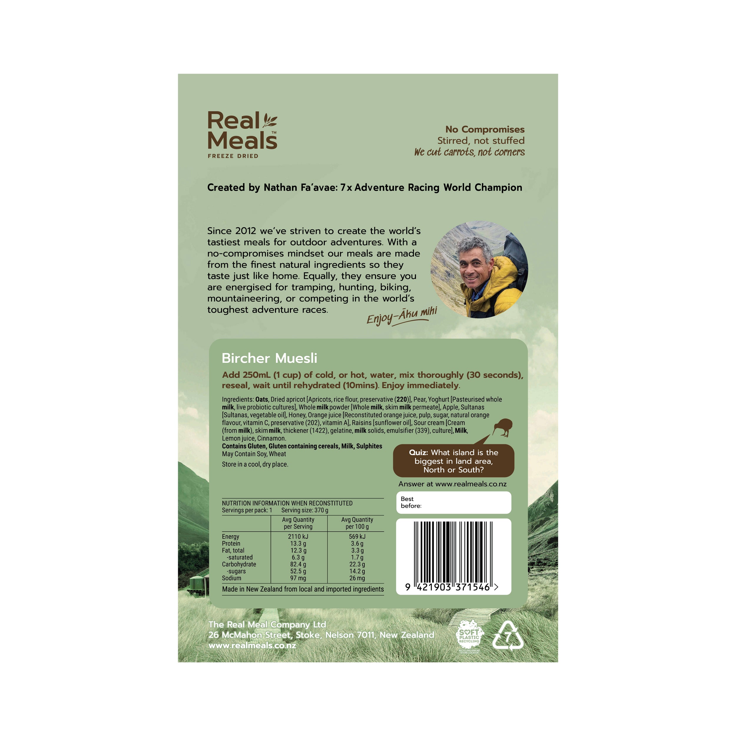 Real Meals Bircher Museli Freeze Dried Meal