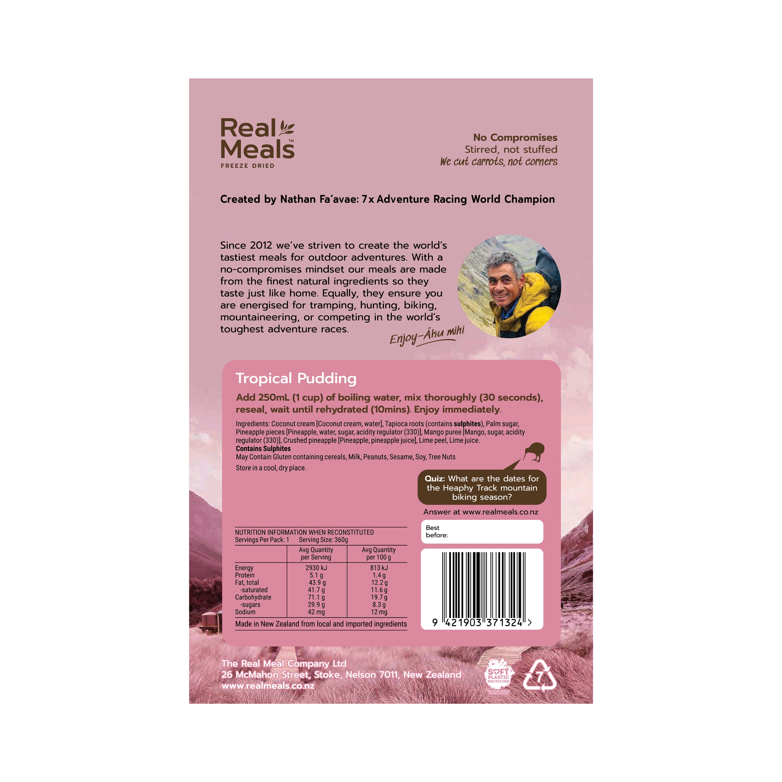 Real Meals Tropical Pudding Freeze Dried Meal