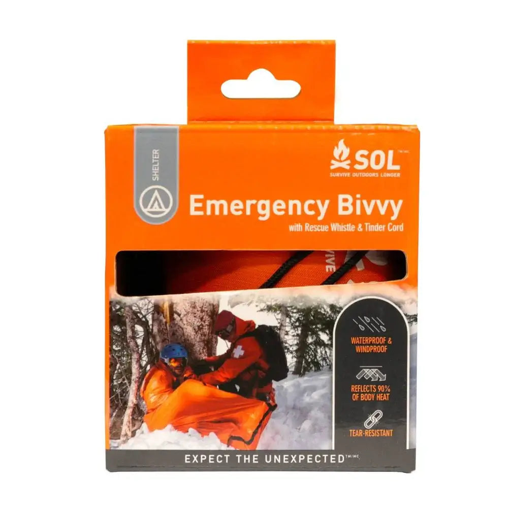 SOL Emergency Bivvy with Rescue Whistle - Orange 1