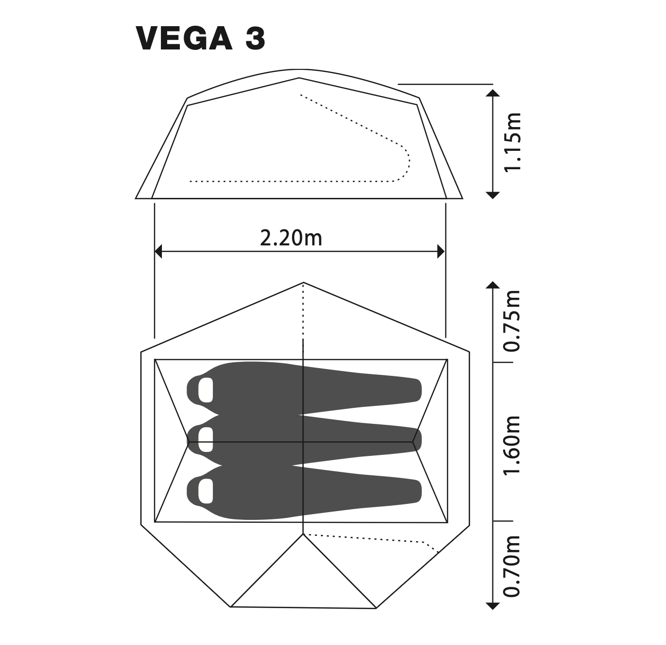 Exped Vega 3 Person Tent Dimensions