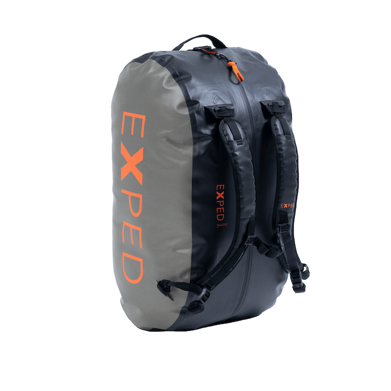 Exped Duffle backpack showing the shoulder straps